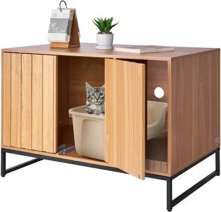 VEVOR Kattenkast, 800x510x568 mm, Kattenbak met krabpaal en opbergruimte, Kattenbakkast, Kattenhuis, Past op de meeste kattenbakken, voor slaapkamer en woonkamer