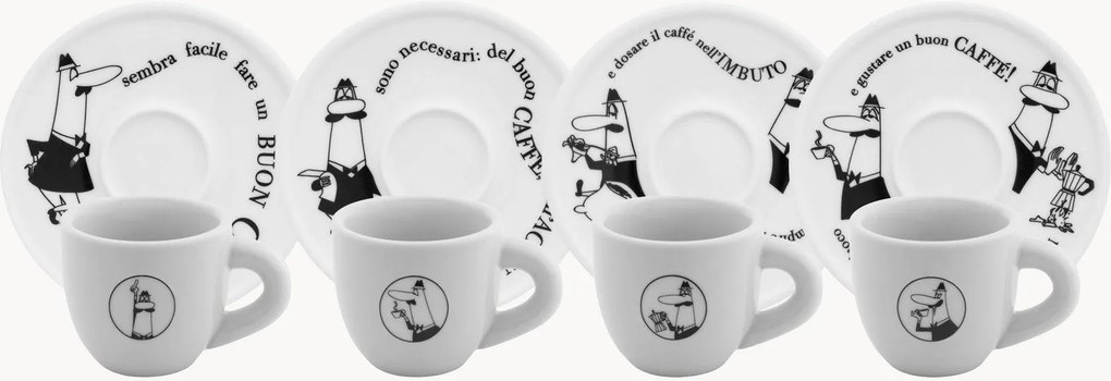 Porseleinen koffiekopjes Carosello, 4-delig
