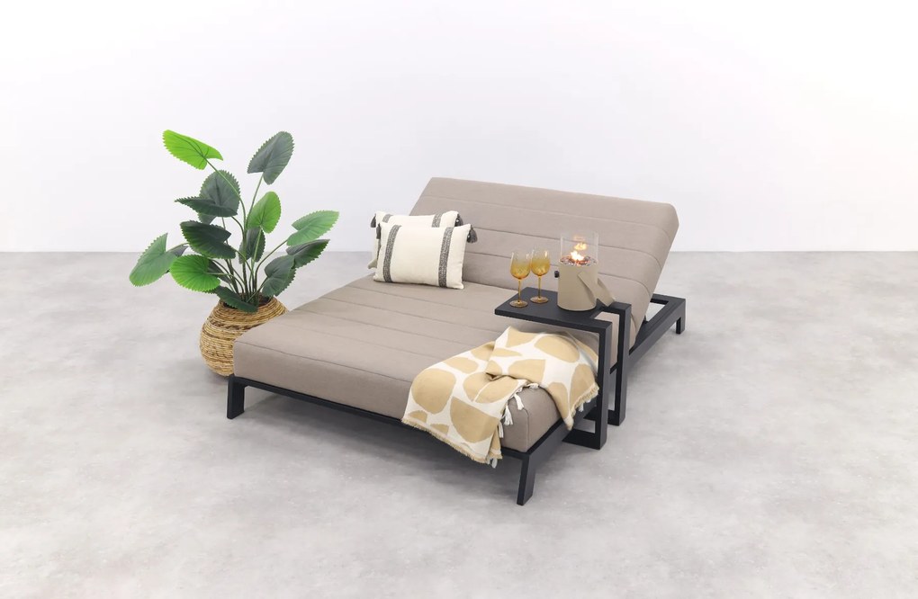 Mexico 2-persoons sunbrella ligbed - Taupe