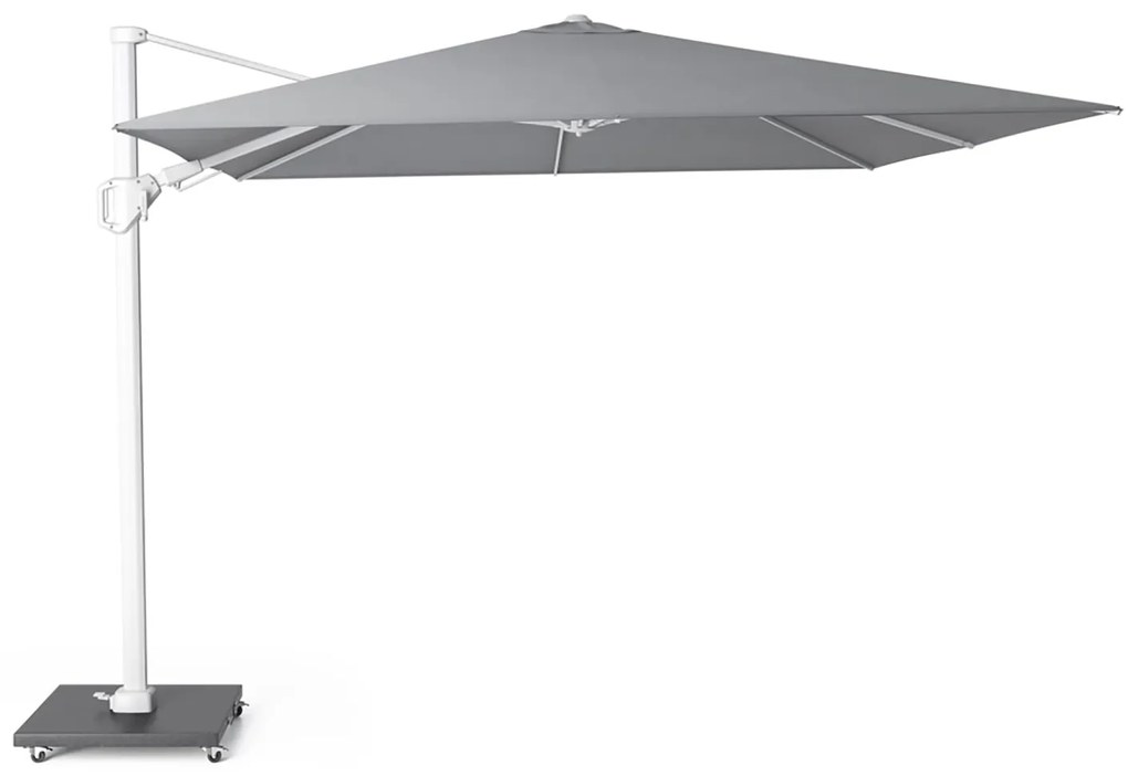 Zweefparasol  T2 wit frame 3x3m (incl. voet en hoes) Grijs-antraciet Platinum Challenger