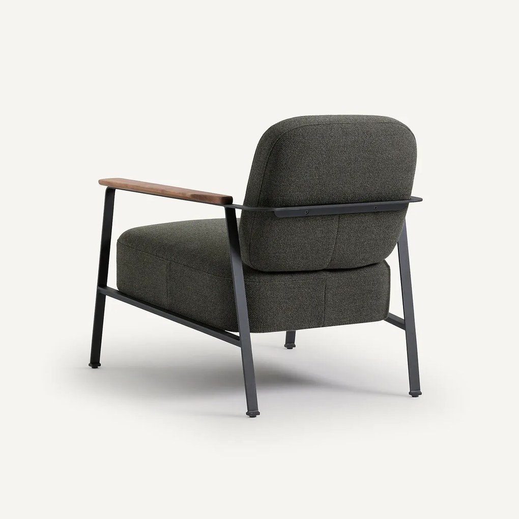 Stalen metalen fauteuil met gevlochten gemêleerde stof, Abraxas