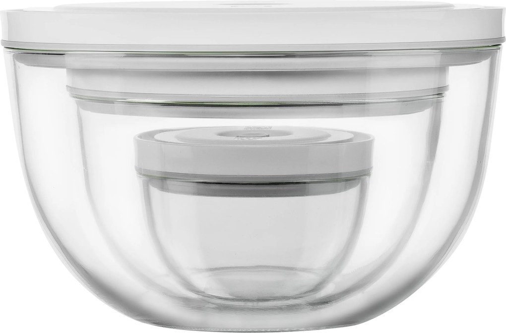 ZWILLING Fresh & Save BOWLS Vacuümkommen set S/M/L / 6-delig, Glas, transparant-wit - Fresh & Save BOWLS - ZWILLING