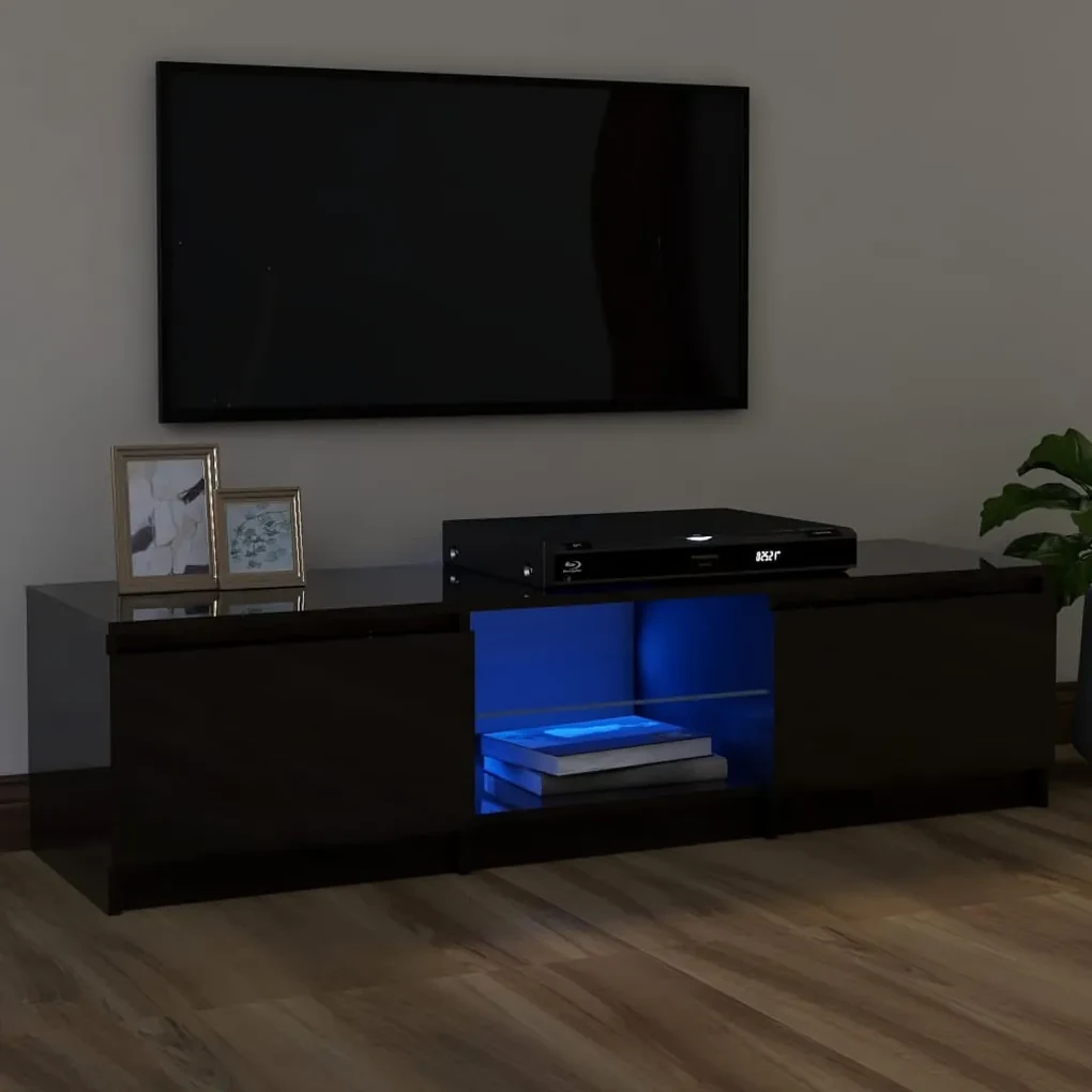 vidaXL Tv-meubel met LED-verlichting 120x30x35,5 cm hoogglans grijs