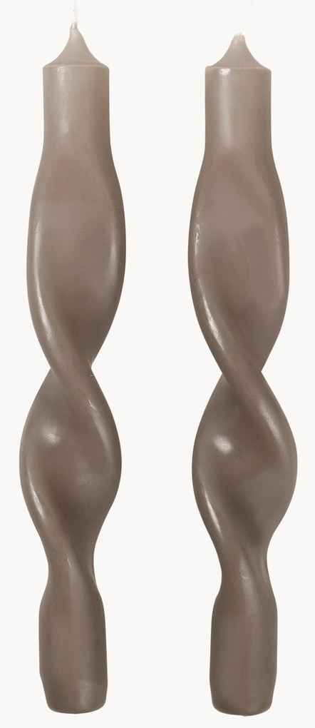 Handgemaakte steekkaarsen Twist, 2-delig