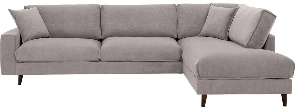 Goossens Bank Jonas beige, stof, 3,5-zits, urban industrieel met ligelement rechts
