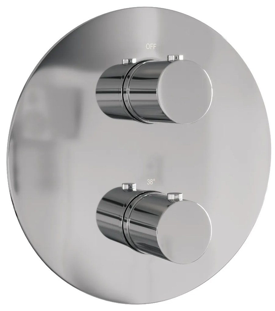 Brauer Chrome Edition thermostatische inbouw regendouche met staafhanddouche, gebogen muurarm en hoofddouche 30cm set 76 chroom