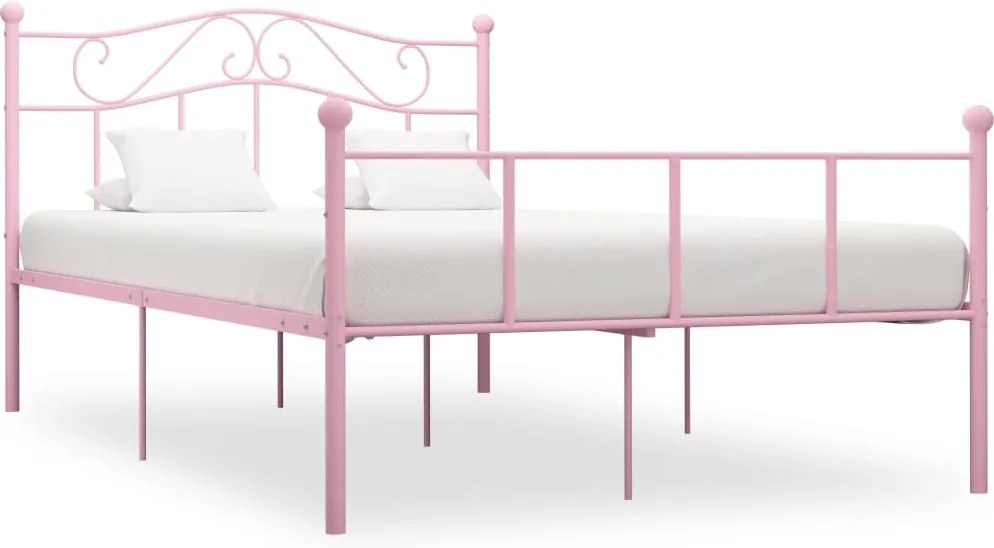 Bedframe metaal roze 160x200 cm