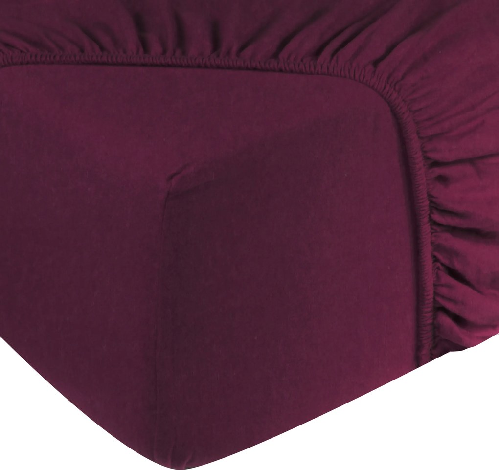 Hoeslaken flanel - 100% katoen - 140x200 - aubergine