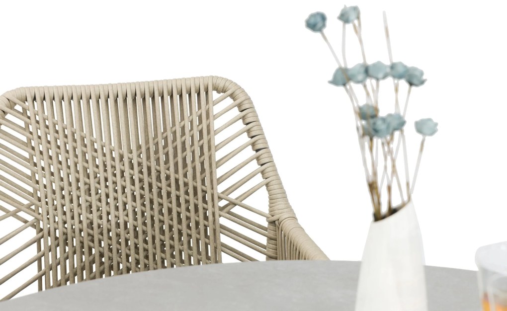 Tuinset 6 personen 240 cm Aluminium/rope Taupe Coco Vedra/Montana