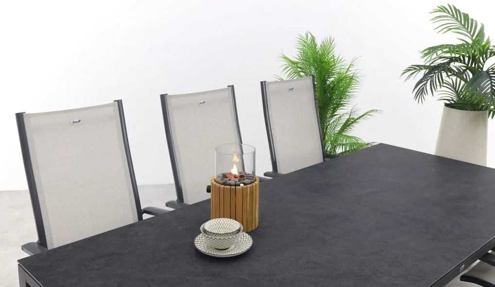 Hartman Monza alu/Chaneo verstelbare tuinset - 220x100 cm. - 7-delig