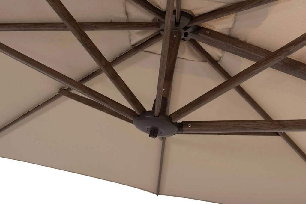 4 Seasons Outdoor Siesta PREMIUM 300 x 300 cm parasol Beach, Wegné frame Parasol   beige weerbestendig