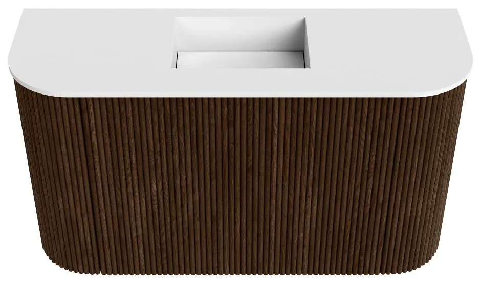 Mondiaz Joya 75cm toiletmeubel ronding links/rechts walnut met wastafel faye midden zonder kraangat talc