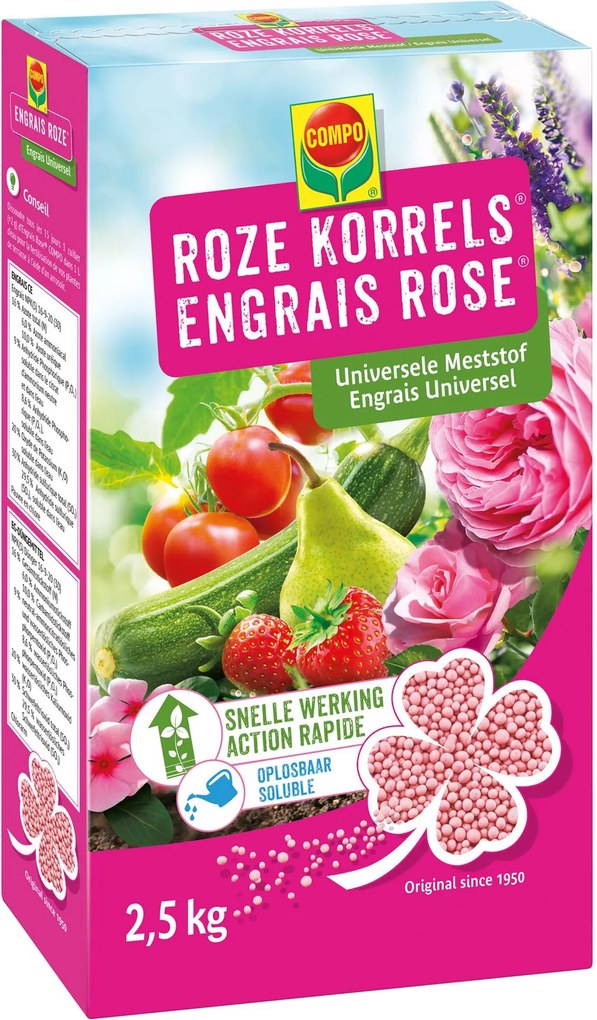 Compo universele meststof - roze korrels - 2,5 kg