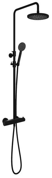 Hotbath Cobber X SDS9 thermostatische regendoucheset met 20cm ronde hoofddouche ronde handdouche zwart mat SDSX9BL1