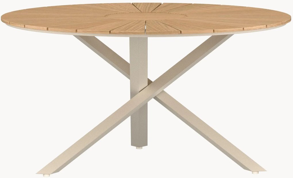Ronde tuintafel Mexico met teakhouten tafelblad, Ø 140 cm