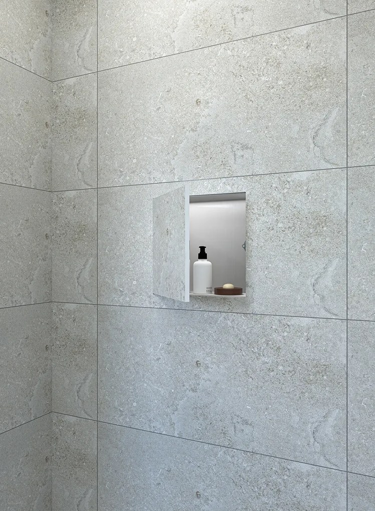 Mueller Round inbouwnis betegelbaar RVS 30x30x14cm