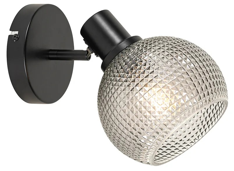 Design Spot / Opbouwspot / Plafondspot zwart met smoke glas - Chico Design E27 rond Binnenverlichting Lamp