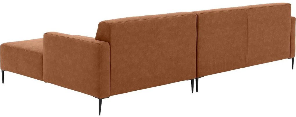 Goossens Key West cognac, micro leer, 3-zits, modern design