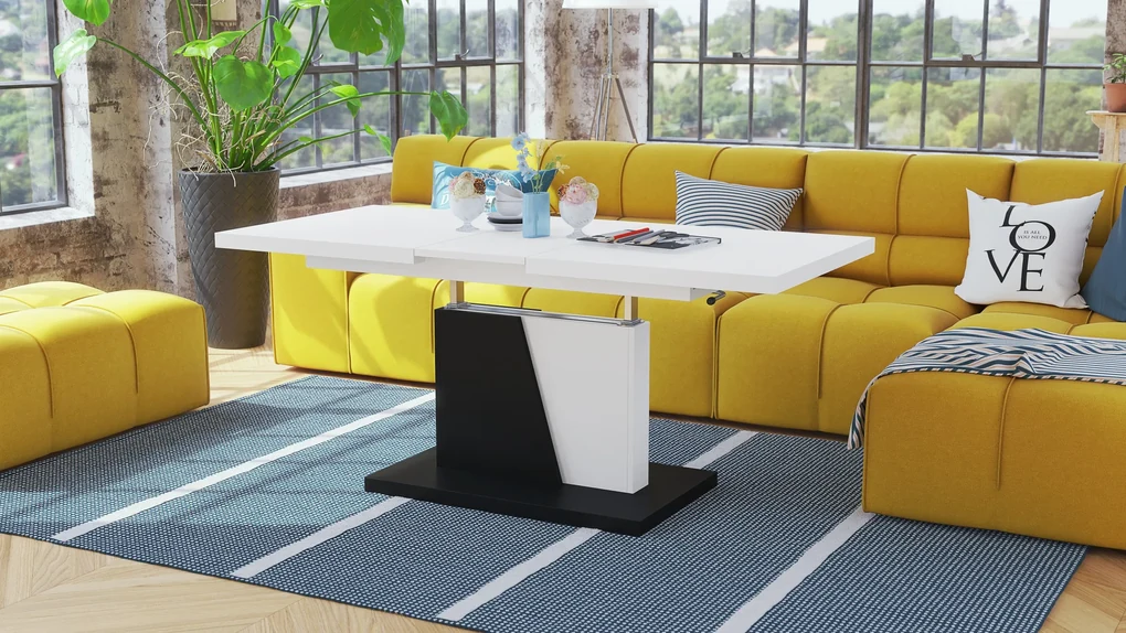 Mazzoni GRAND NOIR wit / zwart, salontafel