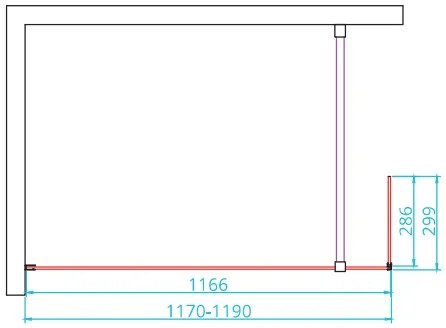 van Rijn ST01 inloopdouche 120x200cm met 30cm vaste wand chroom