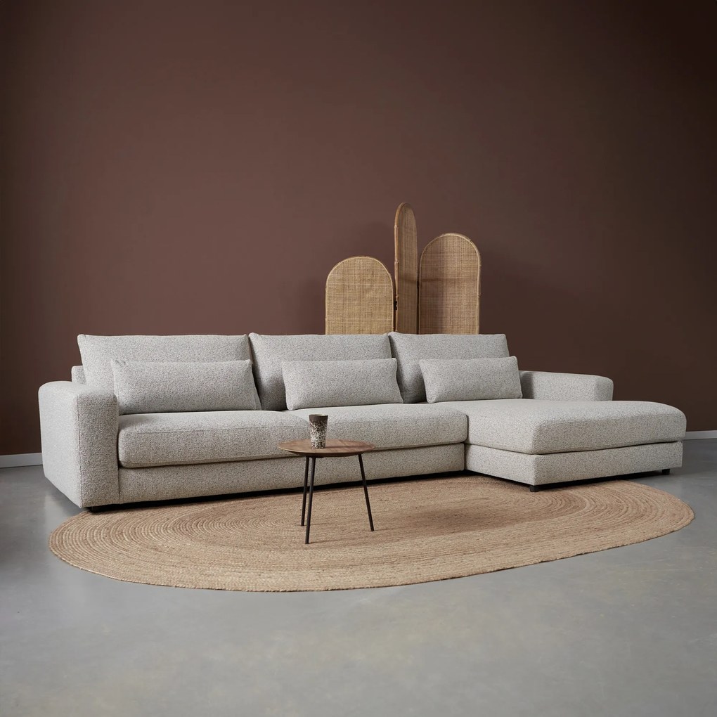 PEPP Interiors Como Grote Bank Met Chaise Longue Rechts Grijs Mix Puente 09