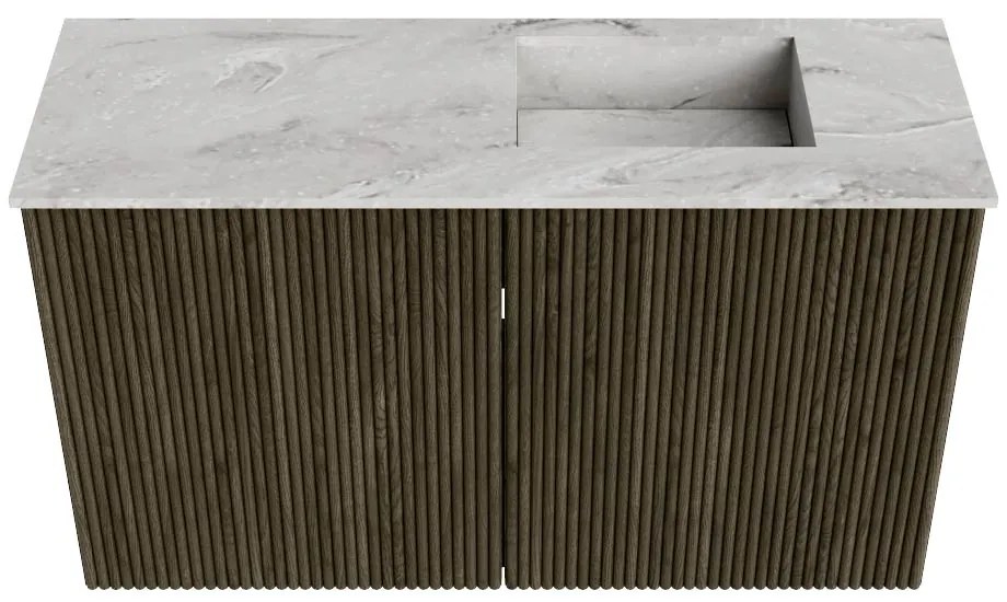 Mondiaz Joya DLux 70cm toiletmeubel shadow met wastafel faye rechts 1 kraangat glace
