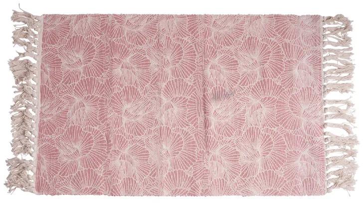 Vloerkleed met franjes - 90x60 cm - roze
