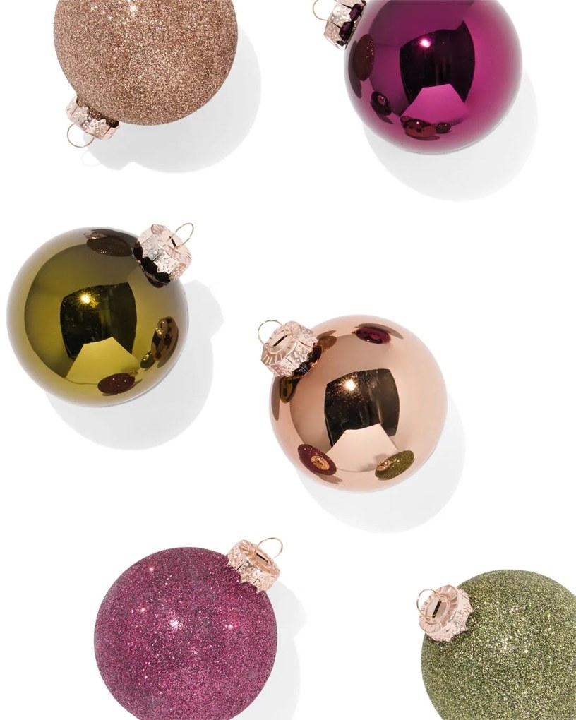 HEMA Kerstballen Glas Ø7cm - 6 Stuks (multi)
