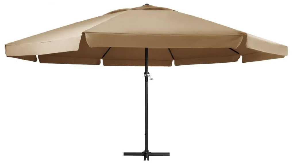 vidaXL Parasol met aluminium paal 600 cm taupe