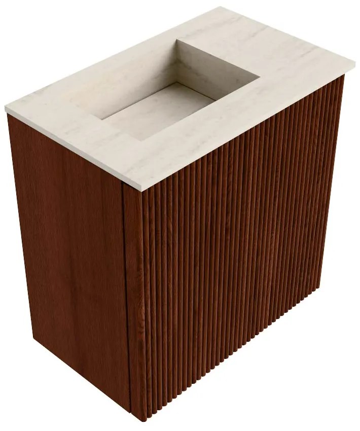 Mondiaz Joya DLux 40cm toiletmeubel ruby met wastafel faye links 1 kraangat meli