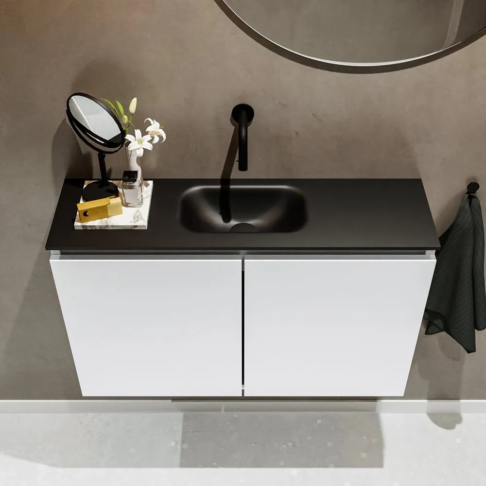 Mondiaz Ture 80cm toiletmeubel talc met wastafel urban midden geen kraangat