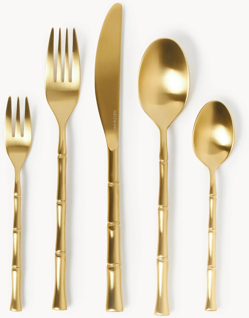 Mat geborstelde bestekset Orso, in verschillende setgroottes