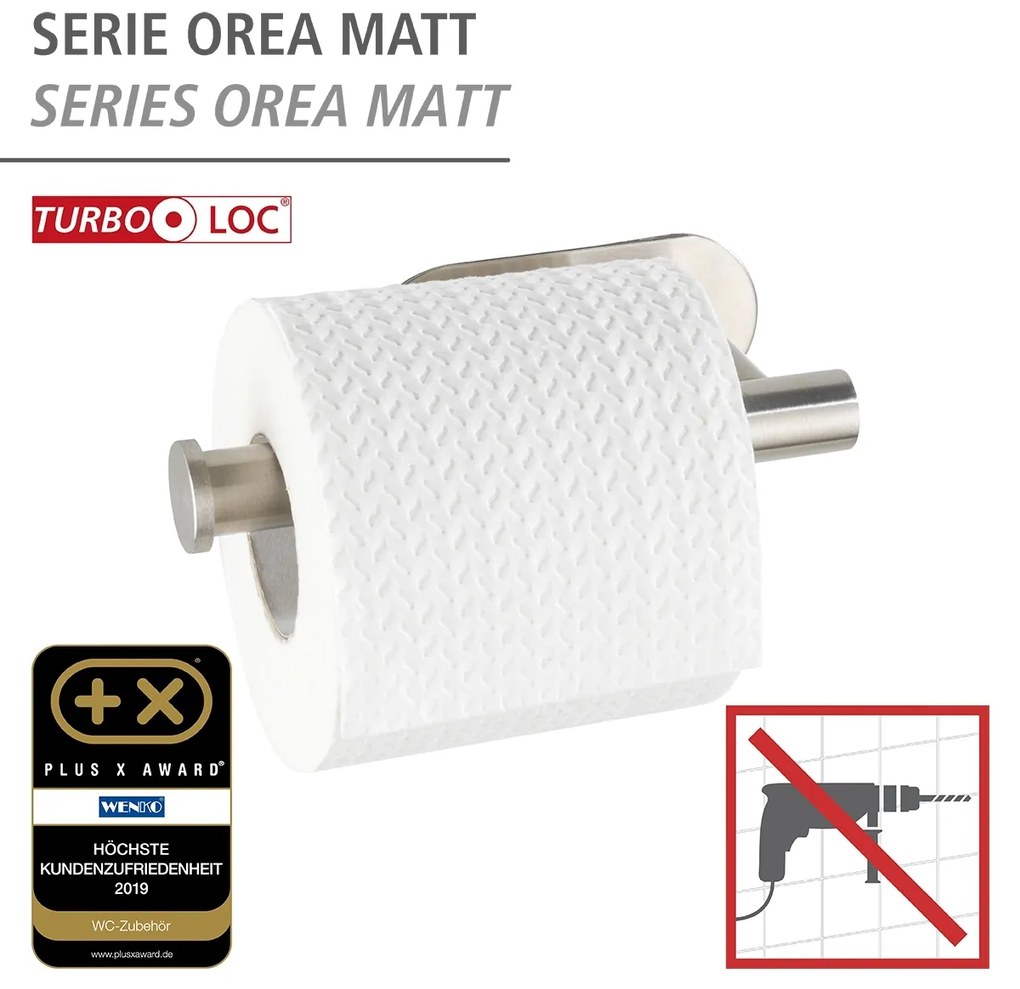 Wenko Orea turbo-loc toiletrolhouder RVS mat