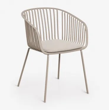 Set Van 2 Tuinstoelen Met Armleuningen Van Staal En Polypropyleen Aradina Moka Bruin - Sklum