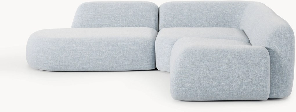 Modulaire bouclé hoekbank Wolke (4-zits) met chaise longue