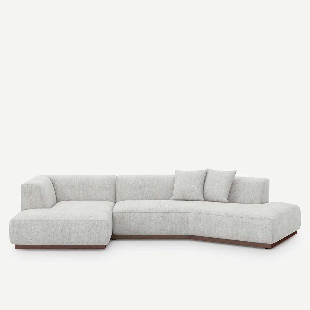 Linkse open hoekbank in gespikkelde stof, Jacopo