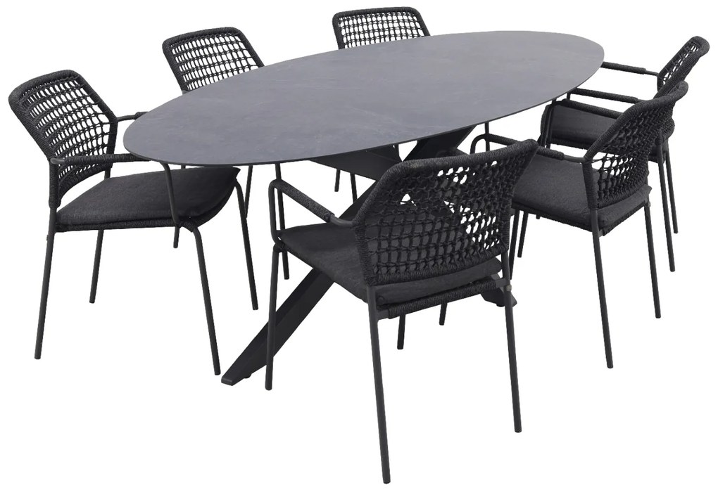 Barista/Privada 240x107 - Ovale tuinset - 7-delig - stapelbaar OP=OP