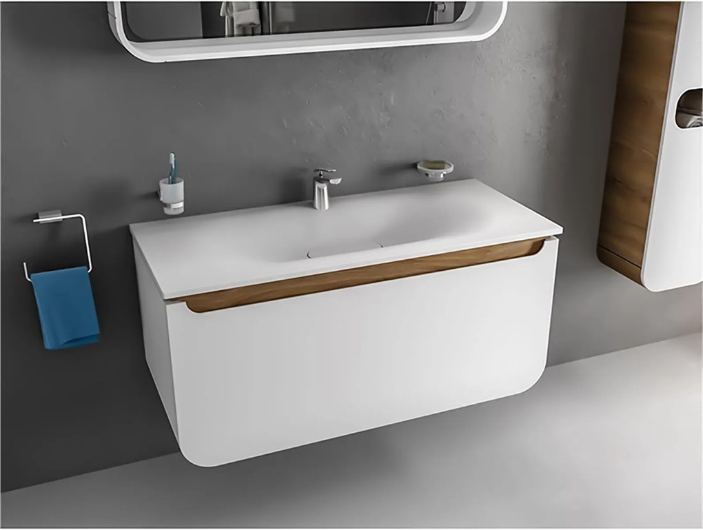 SaniGoods Dion badkamermeubel 120cm met 1 lade wit eiken