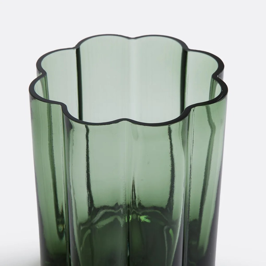Amberkleurige glazen vaas H20 cm Helia