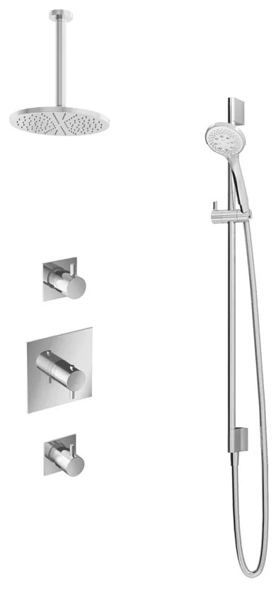 Hotbath Get Together IBS2CR inbouwdouche met 3s handdouche, 30cm plafondbuis en glijstang chroom