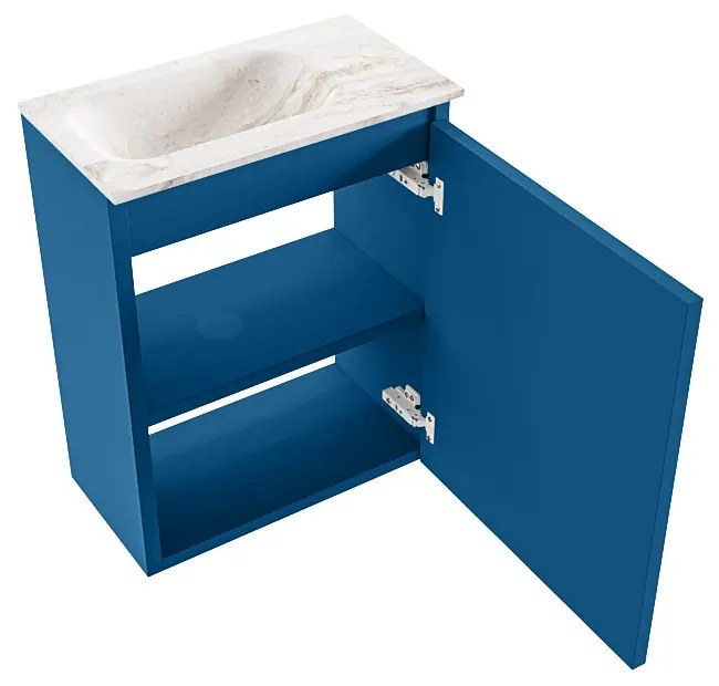 Mondiaz Ture DLux toiletmeubel 40cm jeans met wastafel frappe links zonder kraangat