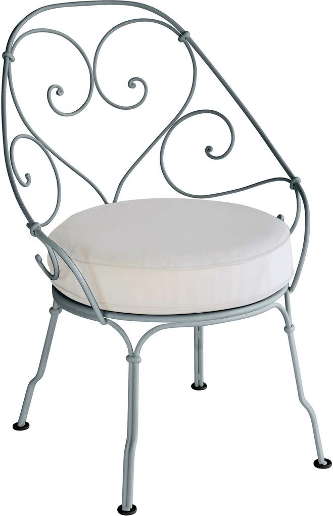 Fermob 1900 fauteuil met off-white zitkussen Storm Grey