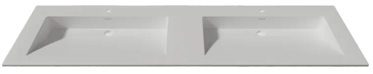 Lambini Designs Flora solid surface wastafel 160cm met kraangaten wit mat