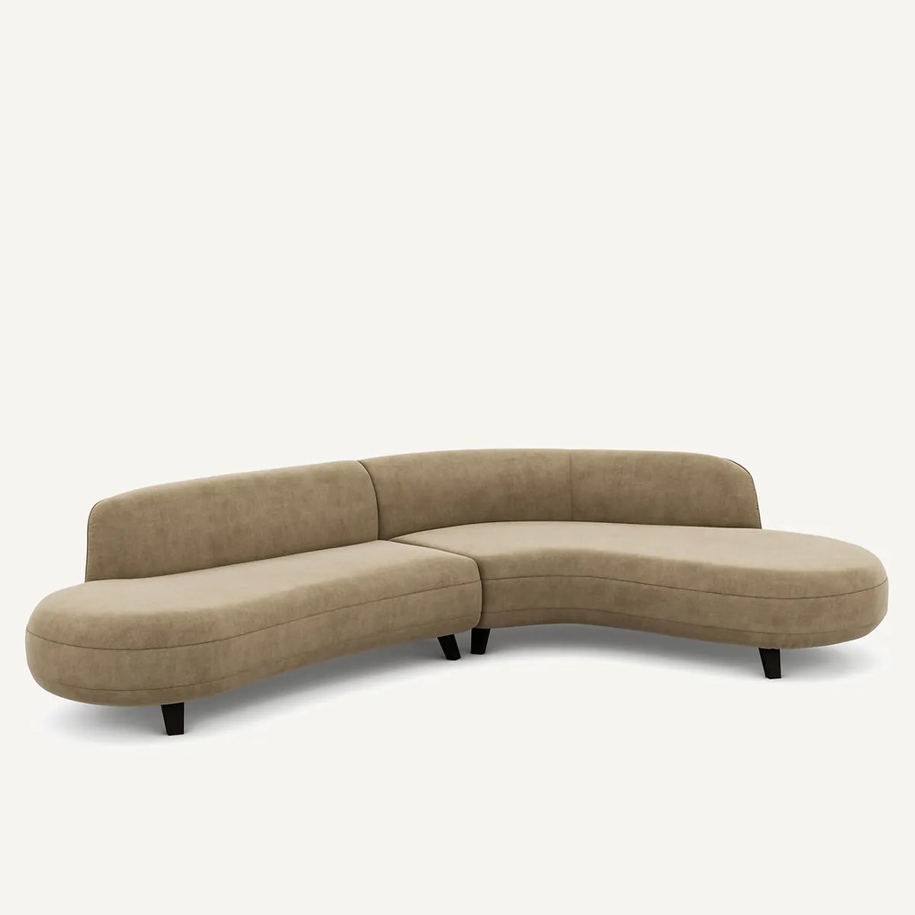 Hoekbank stonewashed fluweel, Rosebury