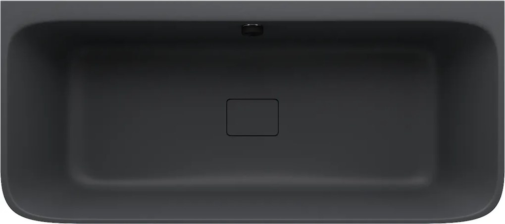 Polysan Skylla halfvrijstaand bad antraciet mat mineraalmarmer 170x75cm