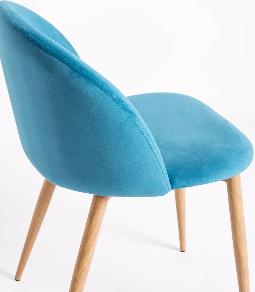 Set 4 Vint Fluwelen Stoelen