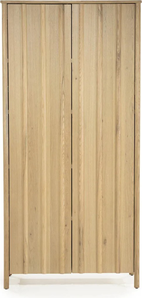 Hoge Wandkast Eikenhout Naturel - 102x47x210cm.