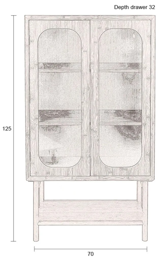 Dutchbone Caroun Bamboe Kast Retro Design - 70x38x125cm.