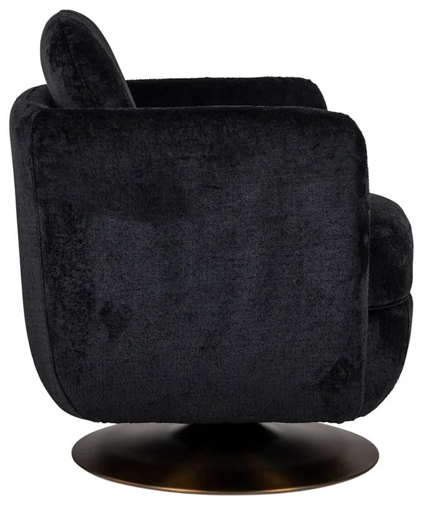 Velvet Draaifauteuil Zwart