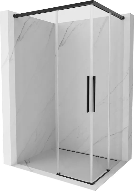 Mexen Rox Duo schuifdouchecabine 120 x 90 cm, transparant, zwart - 8C2D-120-090-70-00